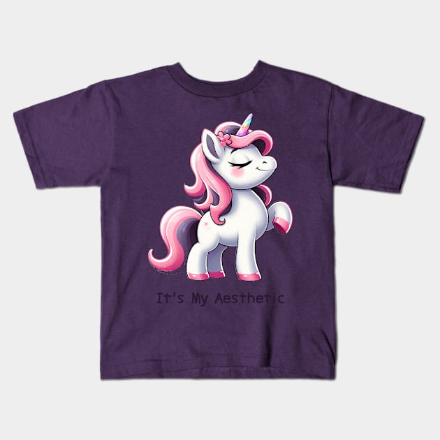 It's My Aesthetic Unicorn Kids T-Shirt by Mr.PopArts